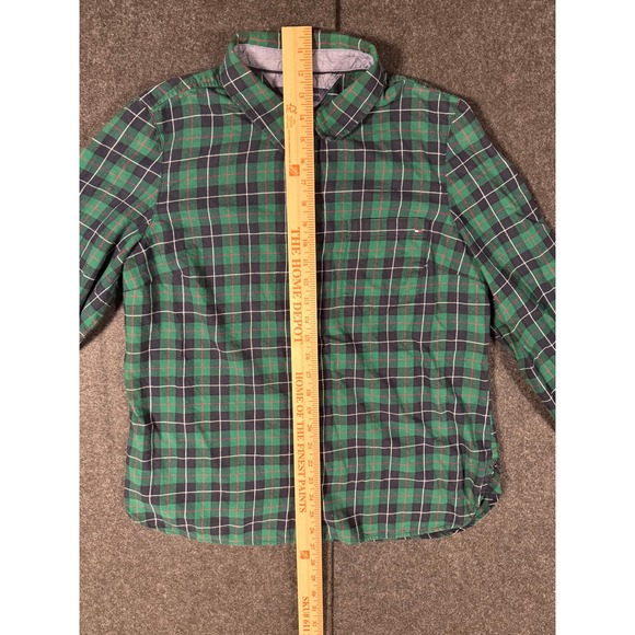 Tommy Hilfiger Men's Green Plaid Long Sleeve Button Up Shirt Size L - Picture 4 of 8